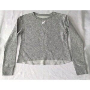 Justice Active Girls Size 10 Gray Long Sleeve Sweatshirt Cropped Fleece Lined